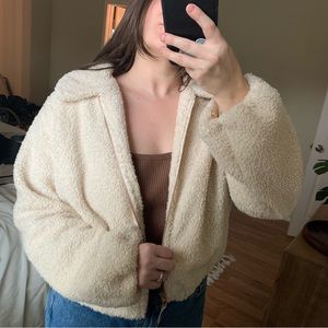 Cream teddy bear jacket